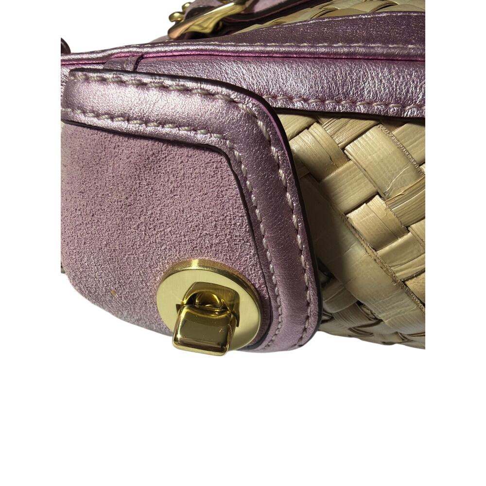 Coach Hamptons  LIMITED  EDITION 2004 straw weave metallic pink  EUC - Picture 4 of 12